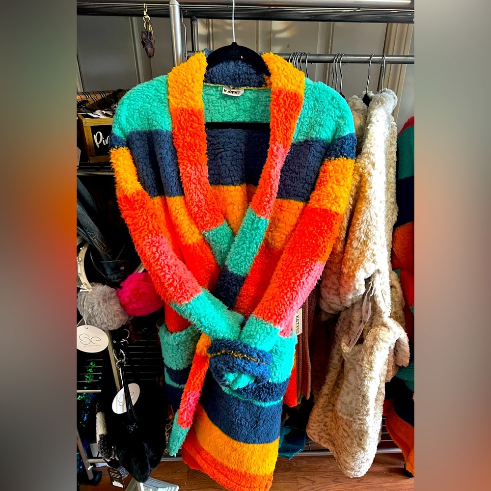 Cozy colorful robe!  Size medium.